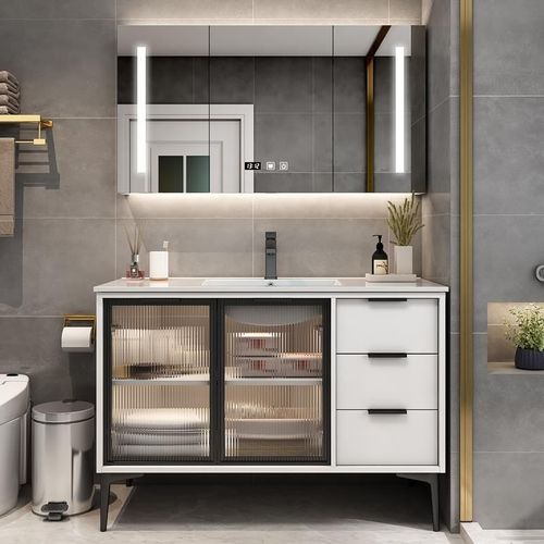 ins风北欧轻奢岩板浴室柜组合现代简约洗脸手盆洗漱台盆柜卫生间