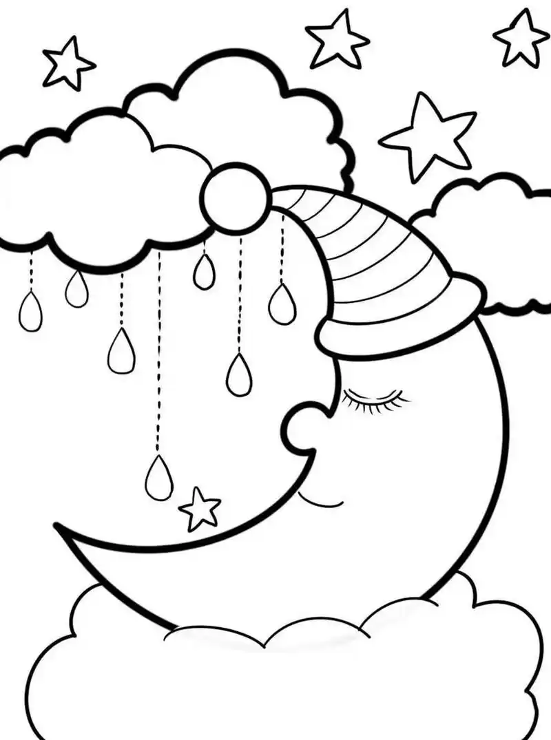 月亮儿童画简笔画