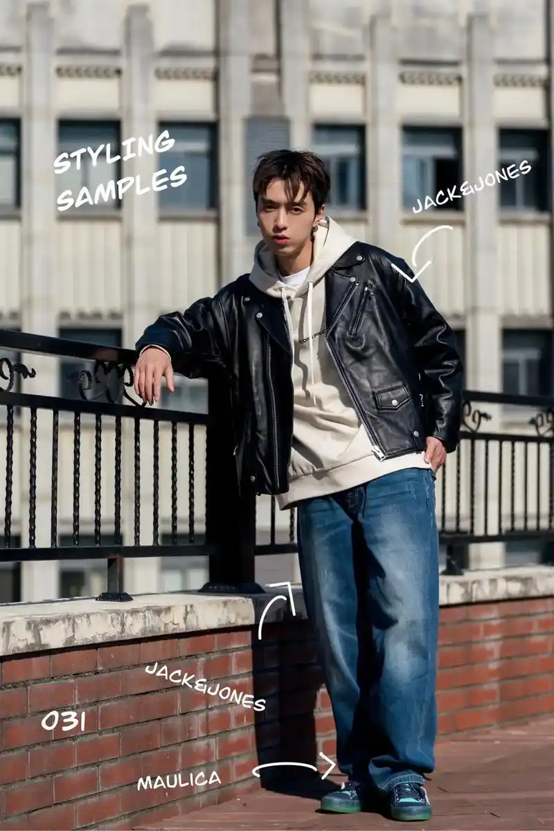 冬天穿搭必备|皮衣77卫衣.98:jack&jones 90: - 抖音