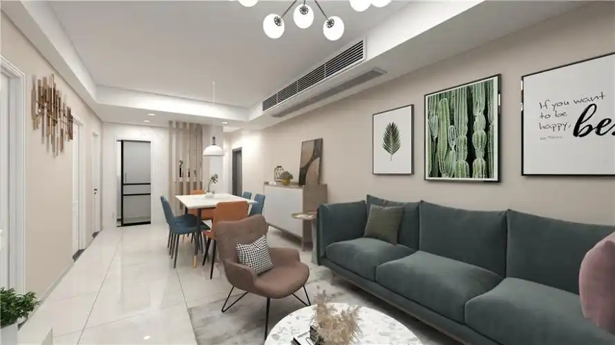 浦东未知78现代简约三室一厅客餐厅装修效果图