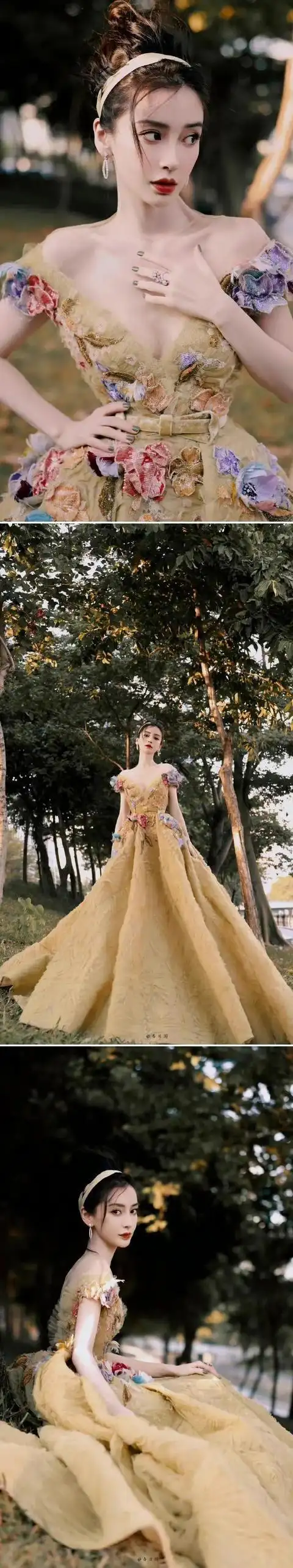 穿上高定礼服的angelababy美艳不可方物,美不胜收,美丽如斯|杨颖|八卦