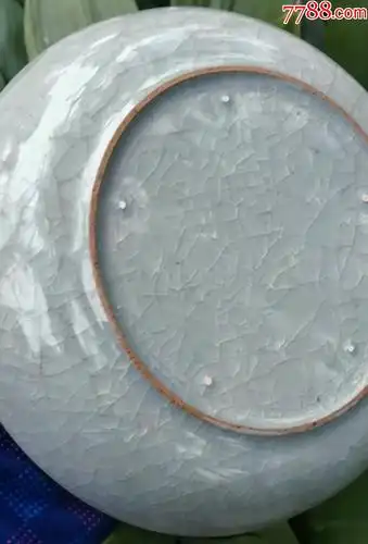 汝窑系天青釉冰裂纹支钉盘