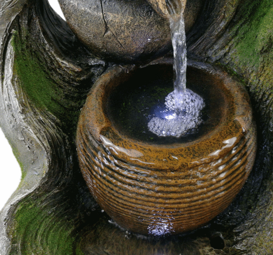 复古仿木树根陶罐流水喷泉摆件招财家居客厅风水加湿装饰品阳台