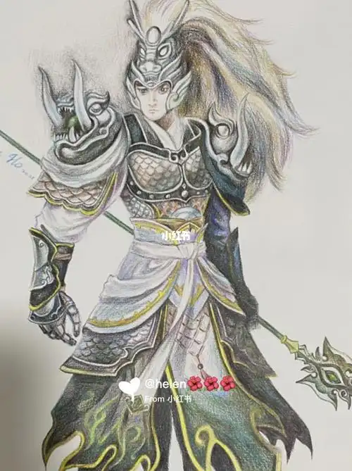 彩铅手绘创作过程赵子龙