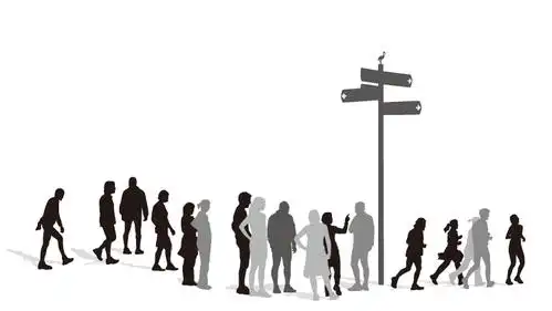 eps格式,指路牌,行人,路人,剪影,矢量图