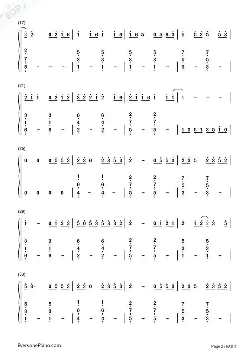 青花瓷简单版-eop教学曲双手简谱预览2-钢琴谱文件(五线谱,双手简谱