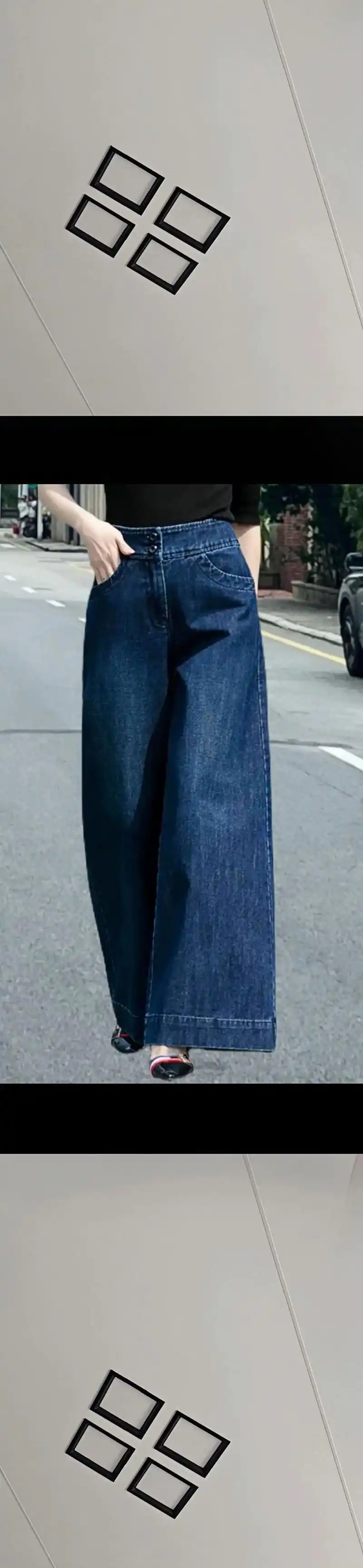 新款高腰宽松直筒牛仔裤女!今年真的很流行复古风牛仔裤吧!