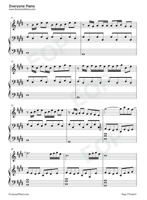 少年-弹唱版五线谱预览2