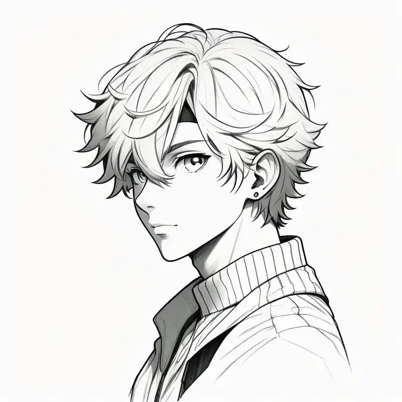 黑白素描男头96|做你手机里最帅的崽 黑白素描风格的男生头像,每一