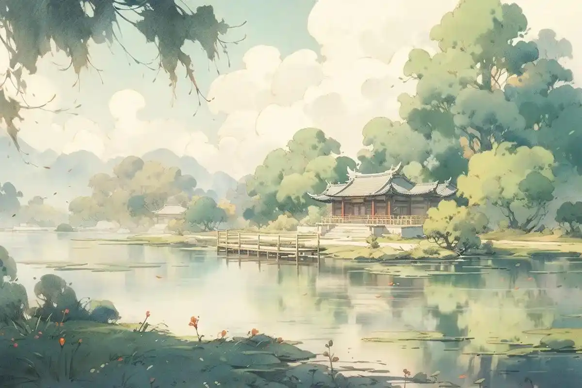 春水碧于天 ,画船听雨眠|壁纸 #美图分享 #二次元 #古风 - 抖音