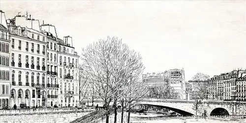 手绘素描城市背景