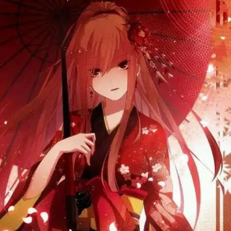 古风头像动漫红衣打伞 动漫头像图片大全 -【爱个性】