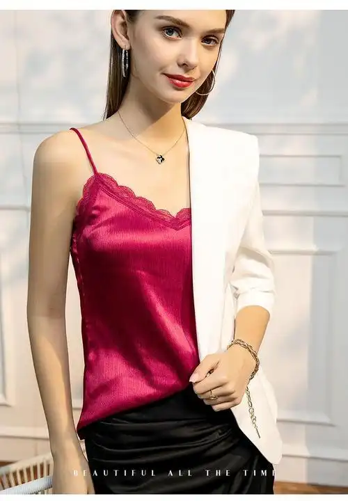 冰丝背心女夏季夏季蕾丝吊带女背心西装内搭性感冰丝夏季小吊带美背