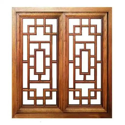 森美人东阳木仿古窗实木花格玄关隔断背景墙中式装修榆木窗复古