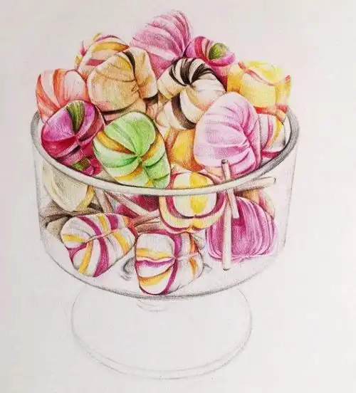 绘画艺术丨今日教程完全被惊艳到的彩铅把糖果画活了
