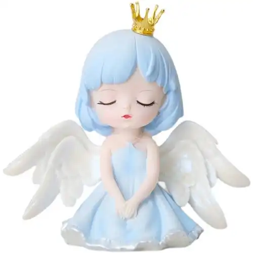 卡通可爱皇冠天使蜜雪小公主翅膀女孩生日蛋糕装饰节日装扮用品