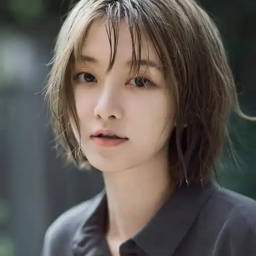 圆脸短发女生清新风头像