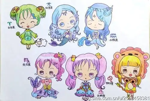 十二星座p版简笔画