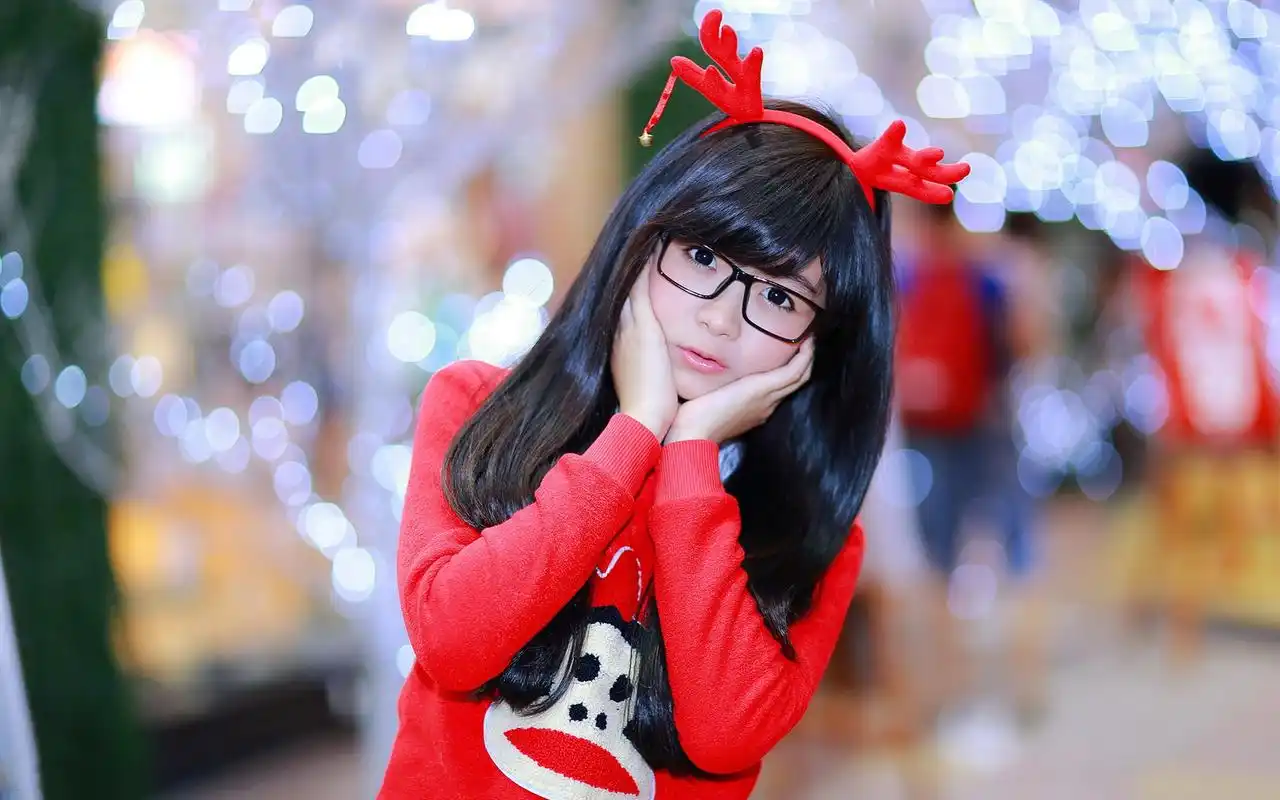 戴眼镜的小女孩,可爱-美女图片