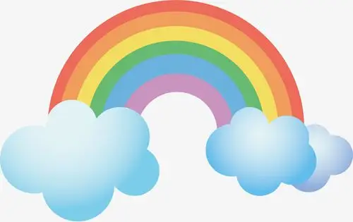扁平矢量卡通彩虹装饰png素材