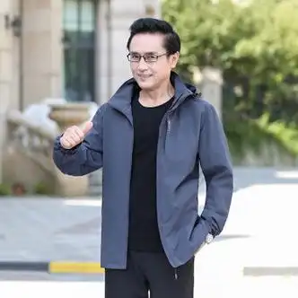 朦胧杏爸爸外套春秋季50-60岁款夹克男薄款中老年春装老人休闲上 灰色