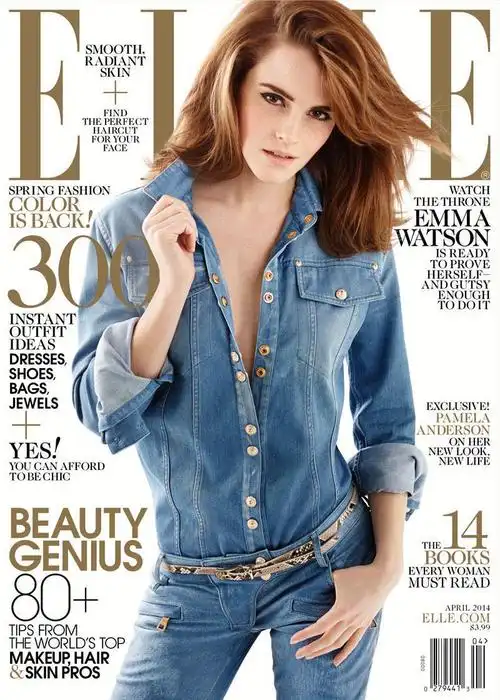 精灵女艾玛沃森(emma watson )登上美国版《elle》杂志4月刊号封面
