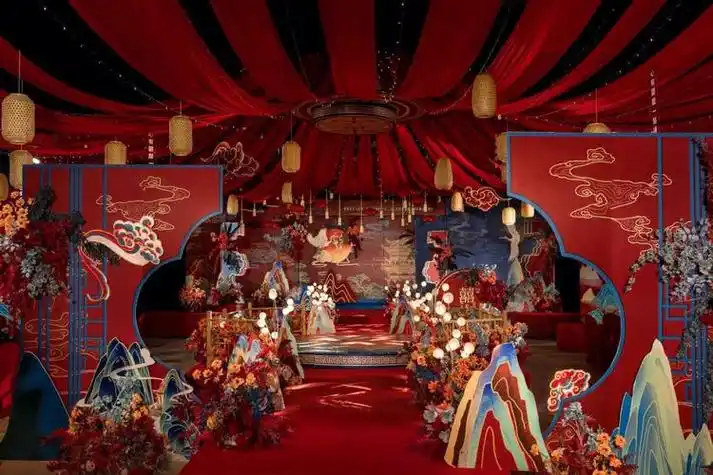 中式婚礼屋檐风(中式结婚婚房布置创意)