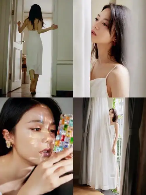 赵今麦白色长裙大片