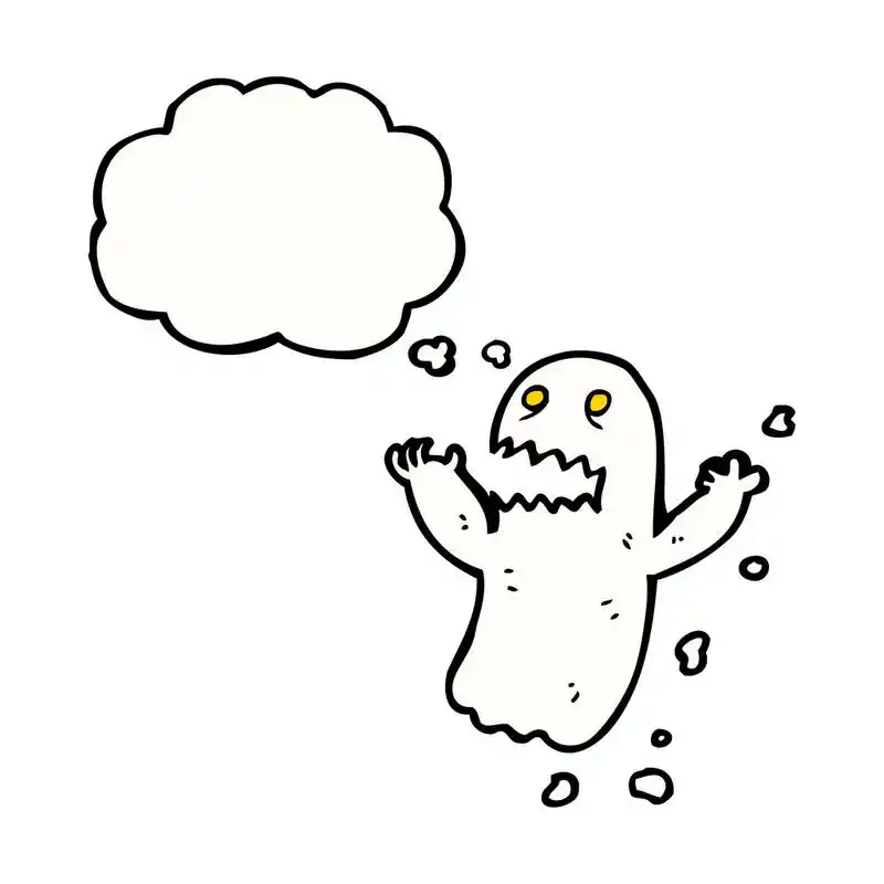 鬼鬼,向量,在白色背景上的厉鬼卡通