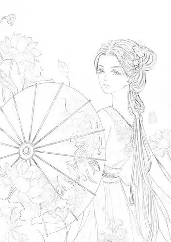 自转线稿|古风头像 橙池未蓝crystal