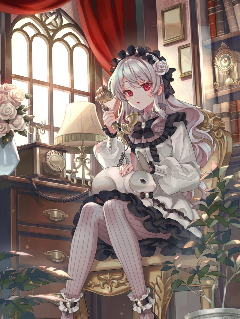 白毛妹子动漫图