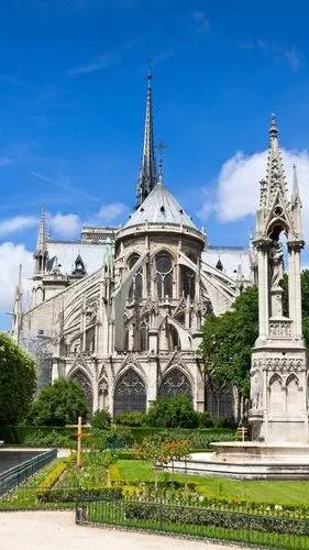 巴黎圣母院,风景-手机壁纸