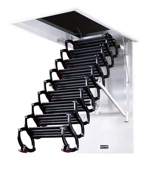 楼梯锻造阳极阁楼伸缩家用电动梯子全自动隐形整体楼梯