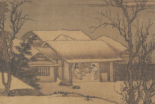 北宋高克明溪山意图卷宋画横版长图山水画国画微喷国画