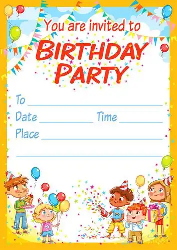 生日派对邀请卡