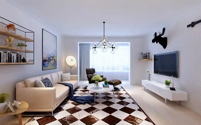 现代风格简约详细客厅设计3d模型加效果图原创