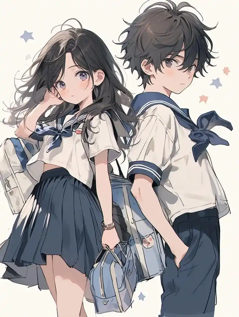 校服版情侣头像壁纸