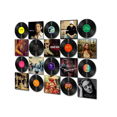 复古黑胶唱片装饰墙贴 酒吧ktv乐器店铺客厅背景墙创意海报墙壁饰 10