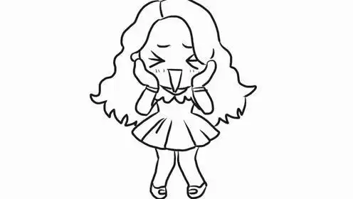 害羞的小女孩幼儿亲子简笔画 宝宝轻松学画画