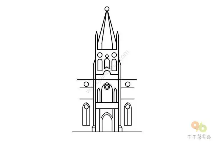 澳大利亚圣保罗教堂简笔画