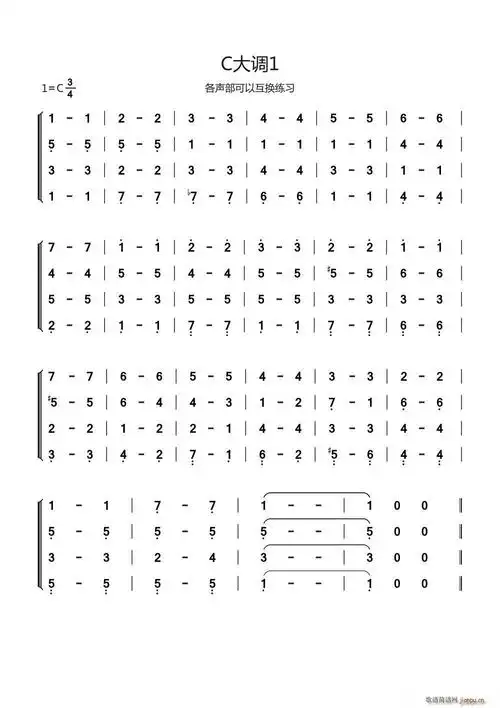 练声曲-3 歌谱简谱网