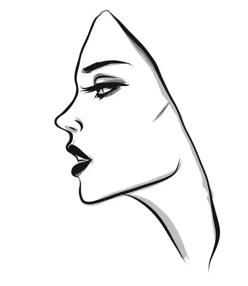 矢量手绘美女线条艺术