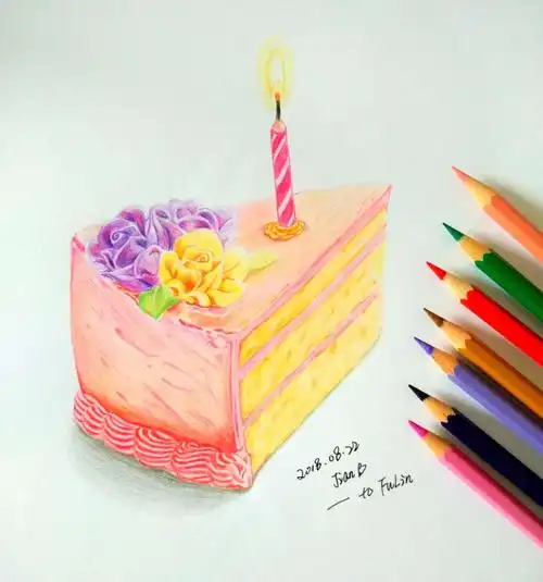 闺蜜生日画的蛋糕