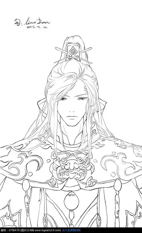 古装人物卡通手绘线稿