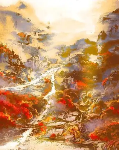 天官赐福:谢怜生活不易开道观,菩荠风景美如画,金黄色调很暖心