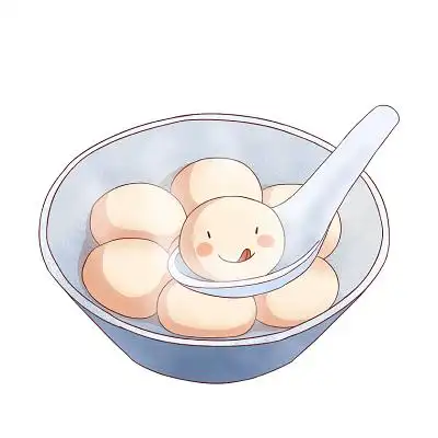 元宵插画冬至卡通可爱汤圆