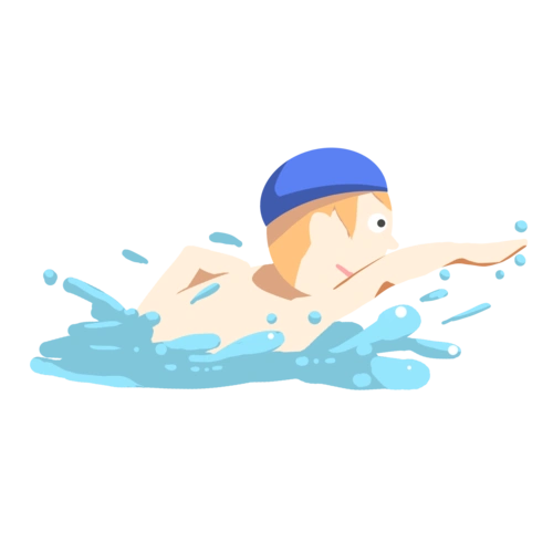 暑假游泳班男孩在游泳图片