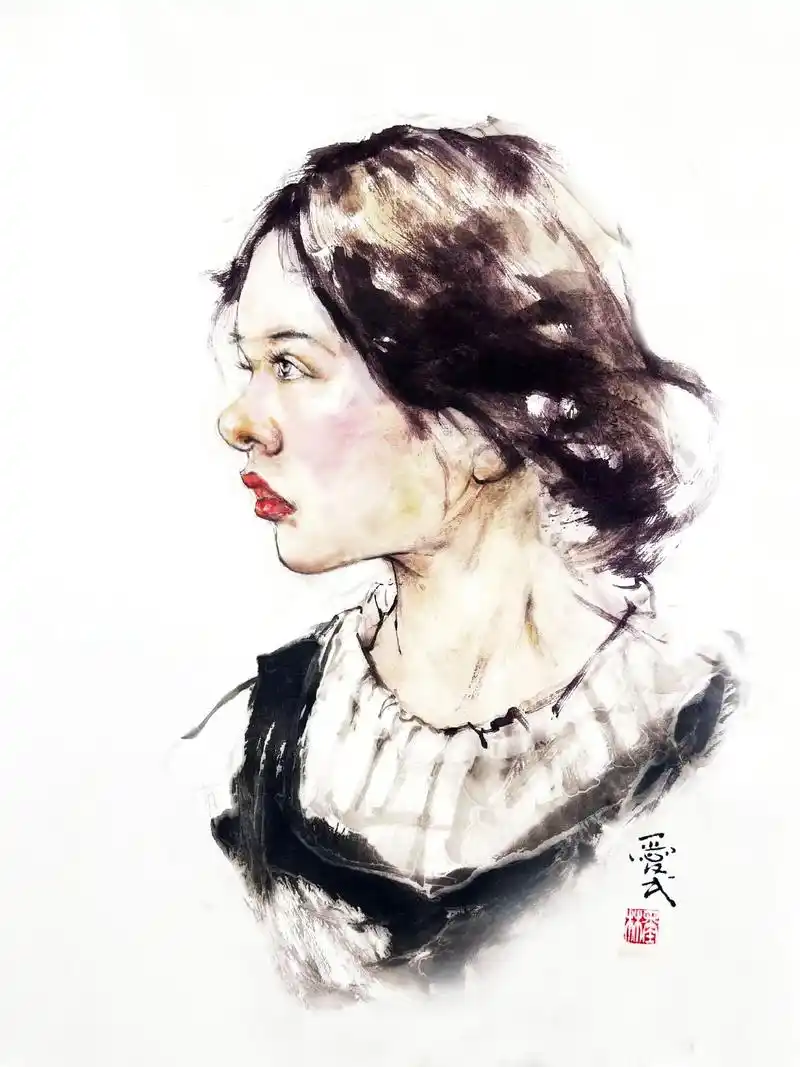 作品合集##人物画 ##人物肖像 ##水墨人物  - 抖音