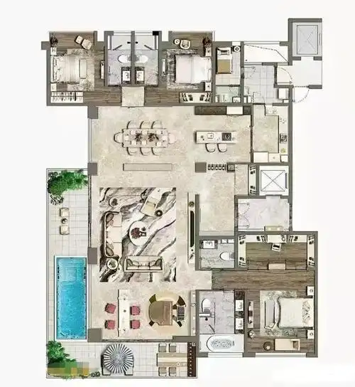 360平米的超级大平层极致的奢华气息