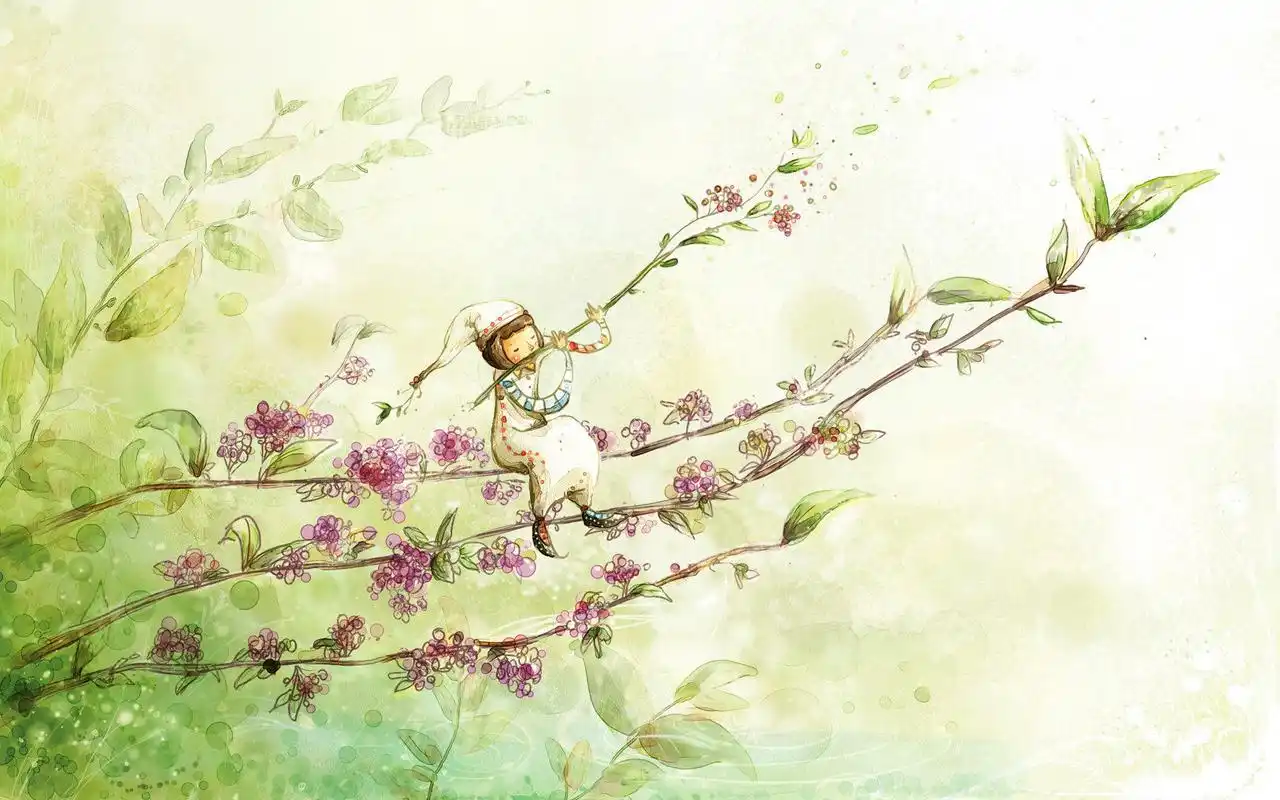 唯美意境小清新创意手绘插画高清桌面壁纸第二辑